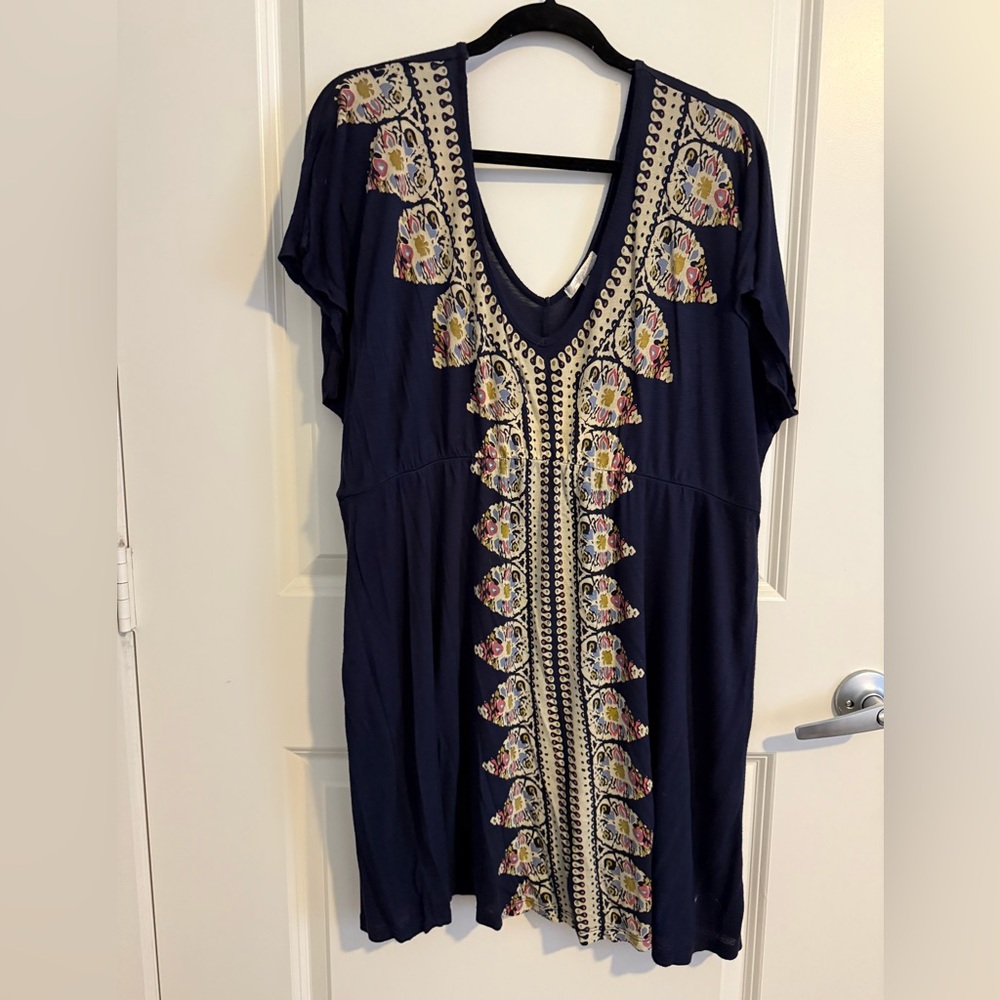 Just Ginger Navy Dress with Floral Print